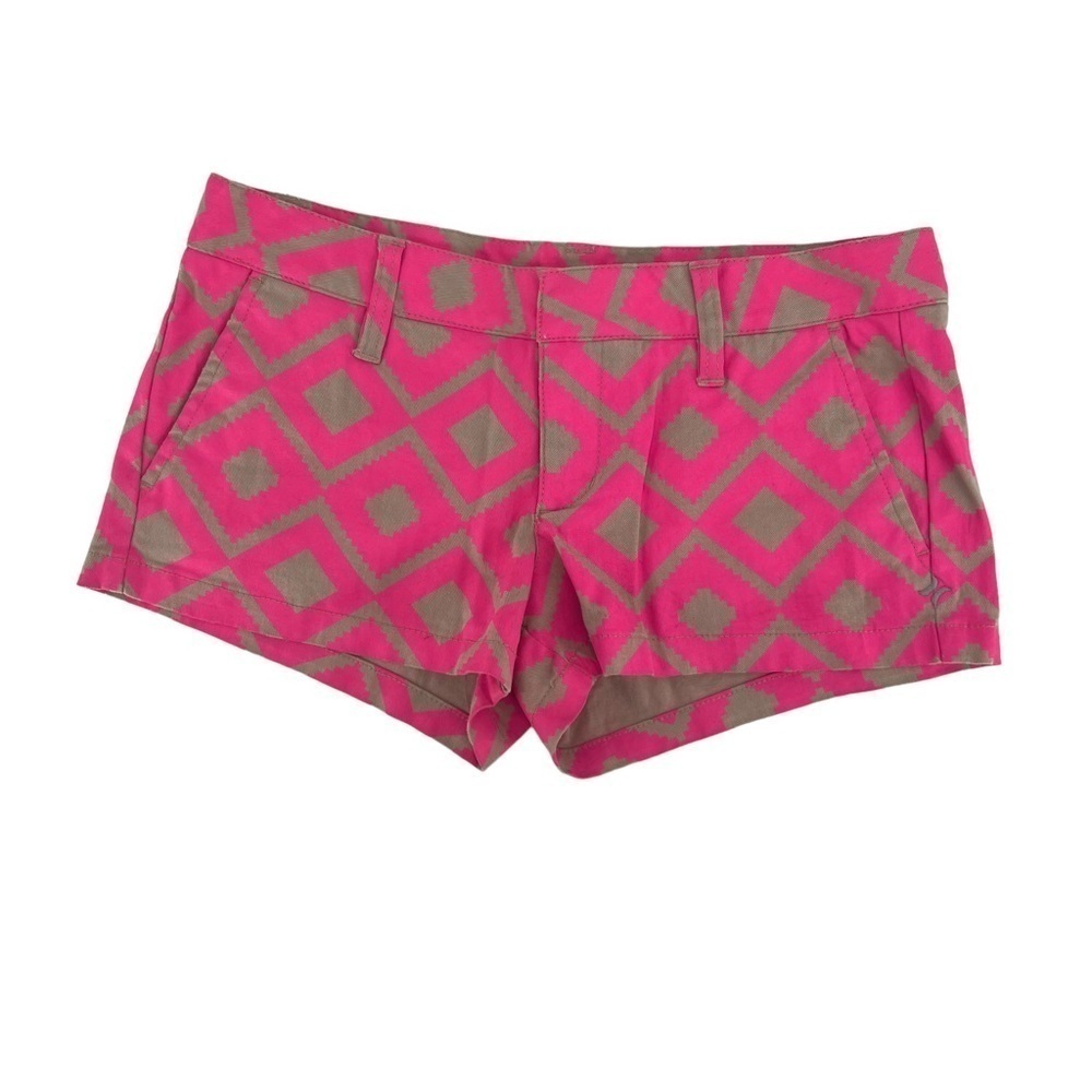Hurley Pink Tan Geometric Chino Shorts Size 5 Women’s